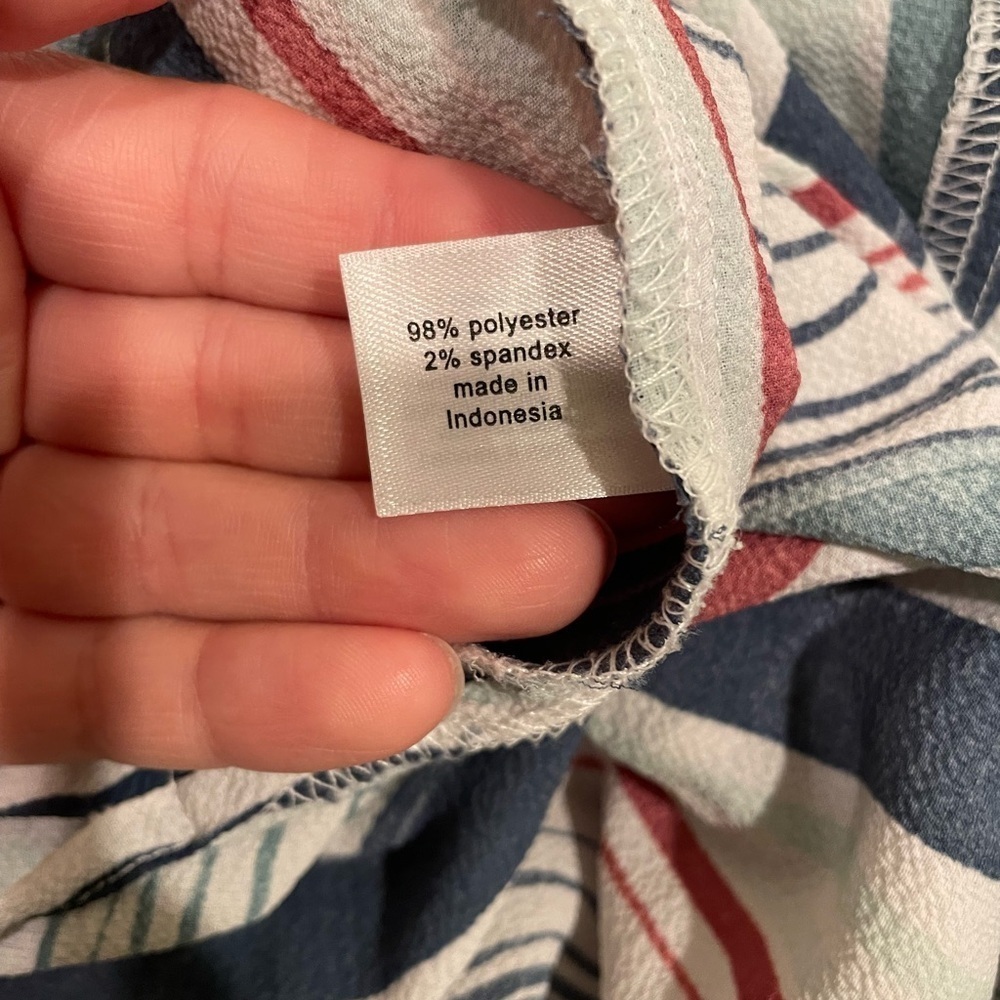 Lane Bryant Women’s Blouse Off Shoulder Stripe Pattern Size 14/16​​​​​​ - Picture 2 of 7